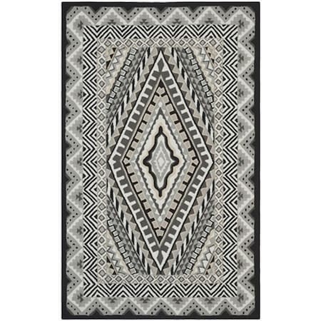 Safavieh 8 x 10 ft. Rectangle- Indoor - Outdoor Four Seasons Ivory And Grey Hand Hooked Rug FRS490A-8